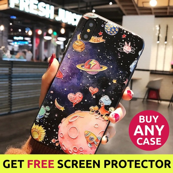 GoByte Accessories - NEW iPhone 7/8 Emboss Textured Universe Case